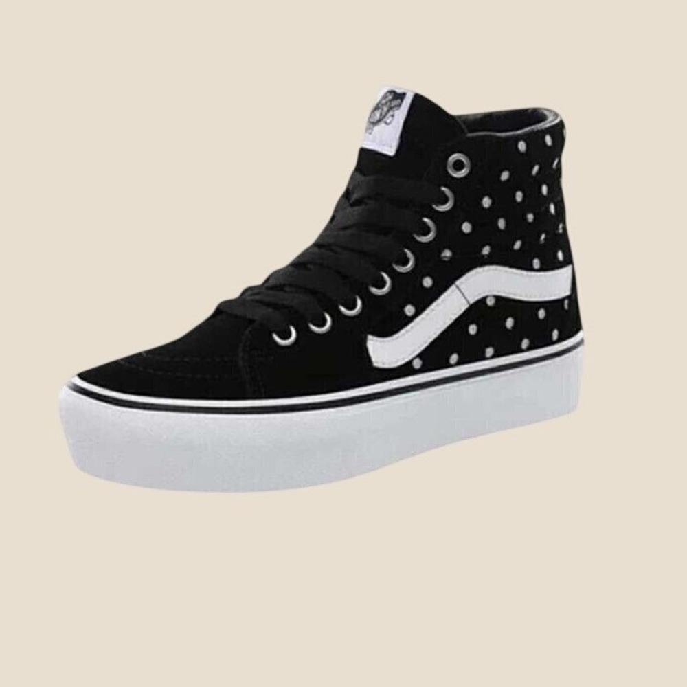 VANS Sk8-Hi Polka Dot Platform 2.0 Black Suede Men's 7/Women's 8.5 UNISEX